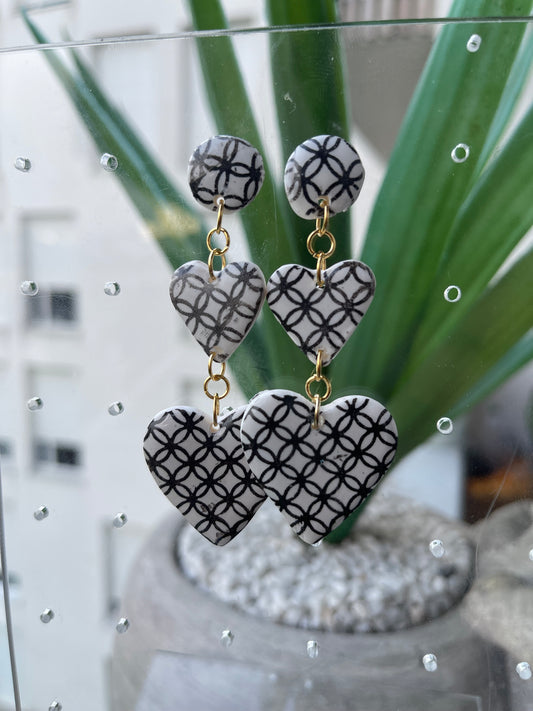 Boucles d'oreilles cœurs de vie