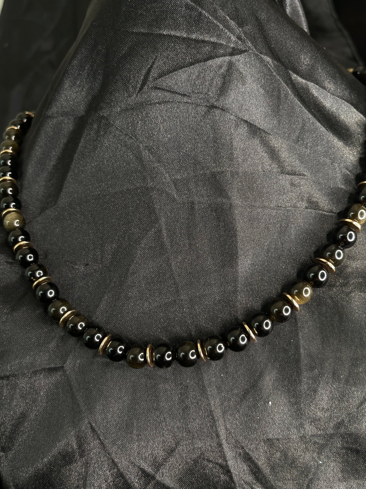 🖤 Collier Obsidienne Noire – Protection & Ancrage