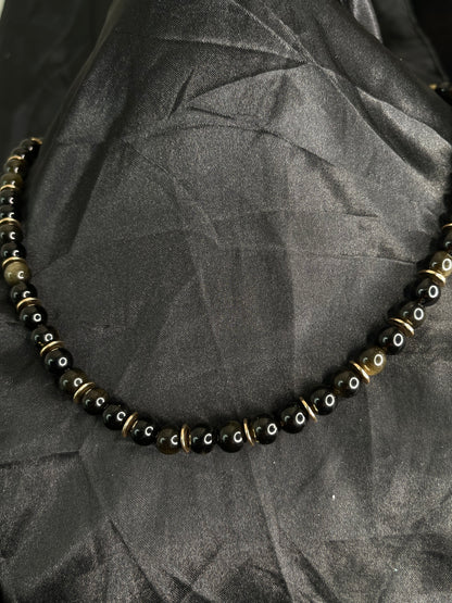 🖤 Collier Obsidienne Noire – Protection & Ancrage