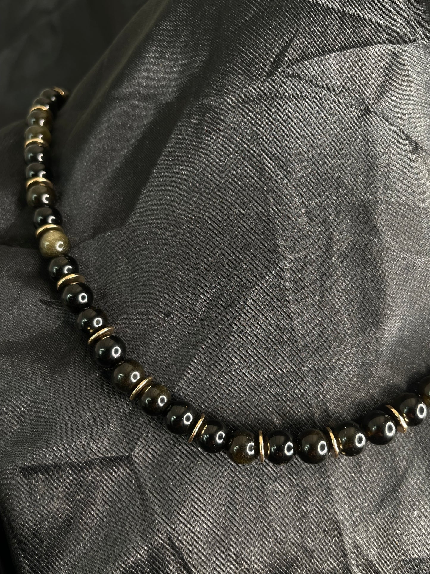 🖤 Collier Obsidienne Noire – Protection & Ancrage