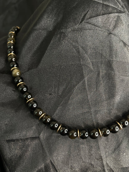 🖤 Collier Obsidienne Noire – Protection & Ancrage